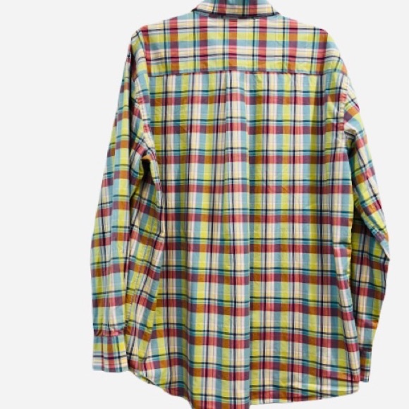 Alan Flosser Rainbow Plaid Button Down Paisley Inside Cuffs & Collar Back Pleat - Picture 2 of 7